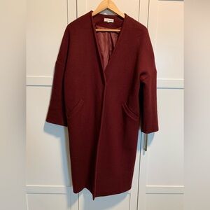 Burgundy felt style coat